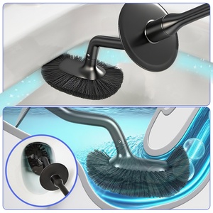 Soporte OEM para cepillo de inodoro de plástico con mango, juego de limpieza combinado con piedras flotantes, soporte de plástico para cepillo de inodoro para baño - Product Image 5