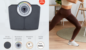 बैटरी मुक्त यांत्रिक पैमाने 150 किलोग्राम/330lb चिकित्सा आयनिक बाथरूम पैमाने के लिए बैटरी मुक्त यांत्रिक बाथरूम स्केल - Product Image 2