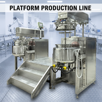 Ligne de production basée sur une plateforme, machine d'émulsification sous vide automatique avec réservoir d'huile et d'eau, pour le traitement des cosmétiques, des lotions et des crèmes