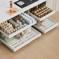 Rak Dapur Serbaguna dengan Laci Geser, Dapat Diperluas, Perekat, untuk di Bawah Wastafel