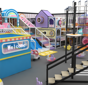 Área de juegos interior con tobogán y estructura de escalada para niños - Product Image 1