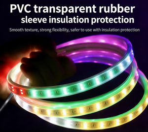 Bande <span class=keywords><strong>LED</strong></span> <span class=keywords><strong>solaire</strong></span> RGB étanche IP67 avec télécommande pour gestionnaires de propriétés et bricoleurs, idéale pour la décoration extérieure des aires de jeux et des patios - Product Image 2