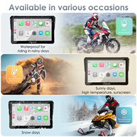 Carpuride 1000 Nits Pantalla Inalámbrica para Moto con CarPlay y Android Auto, Táctil, Impermeable, W702S Pro