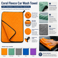 Serviette de séchage pour voiture en microfibre corail à motif diamant super absorbante 800 GSM, chiffon de detailing professionnel