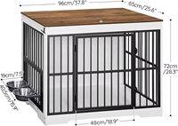 Grand mobilier en bois Cage d'intérieur pour chien Chenil décoratif et élégant pour usage domestique Meubles multifonctionnels pour animaux de compagnie