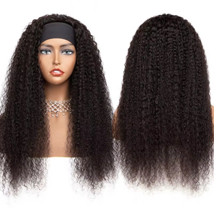 Perruque bandeau sans colle, bouclée et crépue, 100% <span class=keywords><strong>cheveux</strong></span> humains vierges brésiliens Remy, grade 10A, sans nœuds, sans perte, pour femmes - Product Image 1