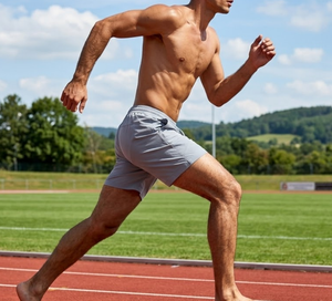 กางเกงวิ่งรัดรูปผู้ชายแบบ 2-in-1 ผ้าสแปนเด็กซ์แห้งเร็ว สำหรับกีฬากลางแจ้ง ฟิตเนส ออกกำลังกาย พร้อมลายพิมพ์แบบ Sublimation - Product Image 1