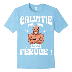 T-shirt humoristique français pour homme, motif « Calvitie Précoce Zizi Féroce », cadeau pour homme chauve, humoristique, pour culturiste, fantaisie, surdimensionné, en coton, à manches courtes, streetwear, décontracté - Product Image 4