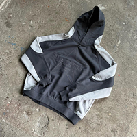 Sweat à capuche streetwear personnalisé OEM de haute qualité, design color block, coupe ample, en coton épais avec empiècements