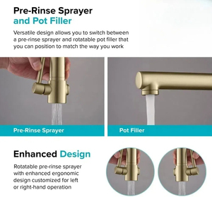 Grifo de cocina Monomando de preenjuague de estilo comercial con relleno de olla en grifo mezclador de cocina extraíble con resorte de punto - Product Image 3