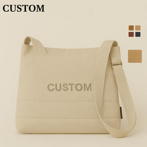 Sacs à main en toile écologiques personnalisés, fermeture éclair étanche, couleur unie, doublure en polyester, pour femmes, OEM/ODM - Product Image 1