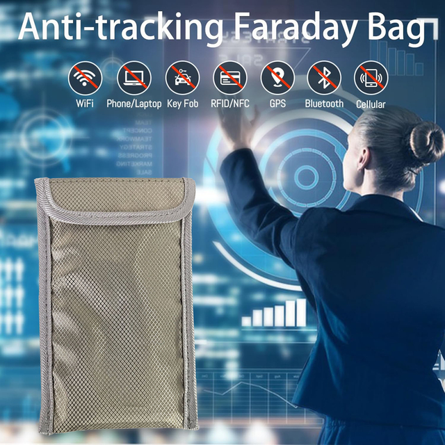 Anti Radiation Signal Blocking Faraday Bag Cellphone Sleeve Cover RFID Car Key Fob Anti Positioning EMF Blocking Pouch