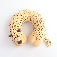 Bantal leher lembut desain baru bantal leher bentuk hewan kustom bantal perjalanan nyaman gajah monyet singa macan tutul