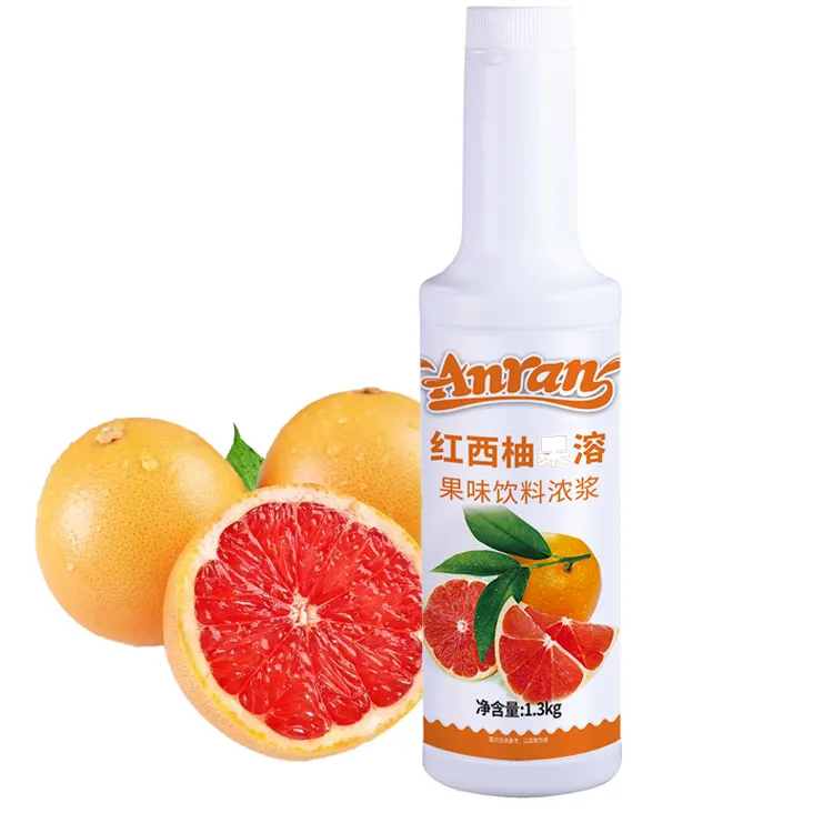 1.3kg Red Grapefruit Juice Concentrate Puree Syrup Milk Tea Raw Material Flavored Tea For Drinks Bubble Tea Ingredients