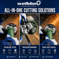 Disque de meulage Welldon de 7 pouces (180 mm) pour métal et acier inoxydable, 6,0 mm T27, centre défoncé, roue abrasive certifiée MPA ISO