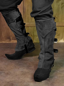 Vintage Medieval Steampunk cuero sintético medio CHAPS pierna <span class=keywords><strong>polaina</strong></span> zapato polainas botas cubre Cavalier renacimiento disfraz accesorio - Product Image 2