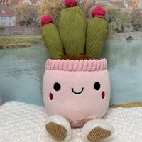 Peluche Série Plantes Succulentes 15cm 3D Rembourrée en Coton Compagnon de Bureau Anti-Stress Doux et Mignon Cadeau Saint-Valentin Unisexe