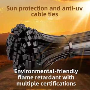 كابل PA66 بالأشعة فوق البنفسجية عالي القوة ومضاد للشيخوخة ، واقي شمسي خارجي مضاد للأشعة فوق البنفسجية بألوان سوداء وبيضاء لكابلات الاتصالات - Product Image 4