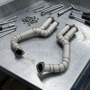 Tuyaux de liaison et tuyau de descente en acier inoxydable CSZ avec bouclier chauffant pour Porsche <span class=keywords><strong>718</strong></span> Cayman GT4/Spyder/<span class=keywords><strong>GTS</strong></span> 4.0L <span class=keywords><strong>2020</strong></span>- - Product Image 1