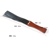 Pala de castigo de cuero con mango de madera para BDSM y fetichismo, látigo de caballo para palmadas en el trasero, resistente al agua, equipo de bondage para adultos