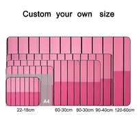 Tapis de bureau de jeu personnalisable à rayures roses dégradées, résistant à l'eau, XXL, grande base en caoutchouc, surface lisse, clavier, ordinateur portable