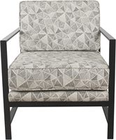 Fauteuil d'appoint moderne en tissu capitonné avec accoudoirs et rembourrage en mousse |   Meubles de maison pour salon et chambre - Lignes grises