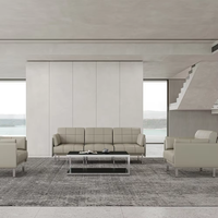 Ensemble de canapés en cuir de style européen moderne, mobilier de bureau, canapé modulaire pour visiteurs, réception, direction