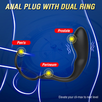 Jouets sexuels anaux à 10 fréquences, double anneau, massage de la prostate masculine, vibrateur télescopique en silicone, plug anal vibrant, jouets sexuels