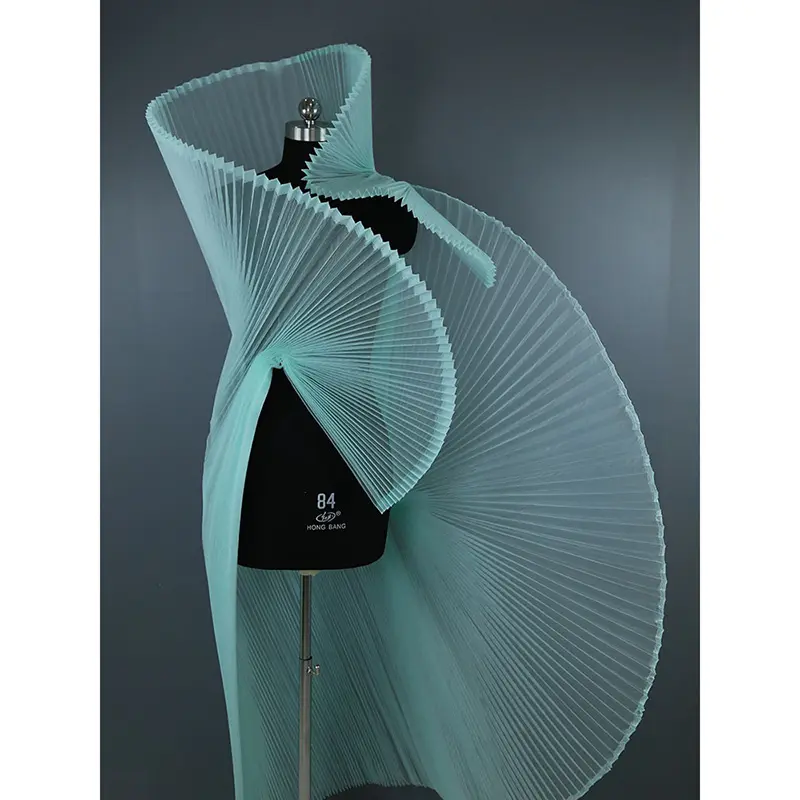 אקורדיון קפלים נוקשה רשת בד על ידי המטר עיצוב DIY צורת בעבודת יד אופנה מעצב חומר שלב רקע בדים