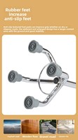 Canne à quatre pieds en alliage d'aluminium, poignée arquée à double prise, système d'amortissement, poignées en caoutchouc ; réglable pour la randonnée et le trekking en extérieur