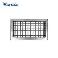 Grille d'aération latérale Ventech HVAC en acier inoxydable à double déflection réglable pour l'alimentation et la circulation de l'air dans les bâtiments de bureaux