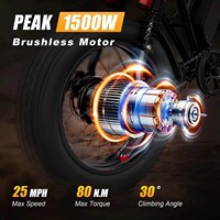Vélo électrique WindChaser 48V avec capteur de couple, cadre en acier haute teneur en carbone, moteur 1500W, 7 vitesses, frein hydraulique, écran LCD, vélo électrique adulte