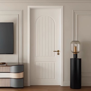Porte francesi in legno massello personalizzate per interni moderni per ingresso principale anteriore stile Porte residenziali per camera da letto e Hotel - Product Image 3