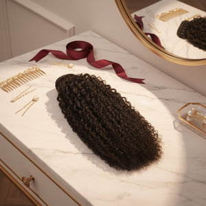 Cheveux vierges afro-kinky couleur naturelle 4C, trame nouée à la main, lot de perruques et extensions de cheveux africains - Product Image 1