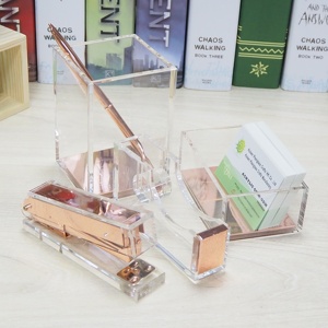 Foshan Huisen-grapadora acrílica <span class=keywords><strong>de</strong></span> alta gama, soporte para bolígrafos, suministros <span class=keywords><strong>de</strong></span> <span class=keywords><strong>oficina</strong></span> <span class=keywords><strong>y</strong></span> juego <span class=keywords><strong>de</strong></span> papelería - Product Image 1