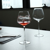 Verre à vin rouge en verre transparent, grand bol, longue tige, verre à vin en forme de tulipe pour la dégustation de vins rouges et blancs, mariage, restaurant, bar