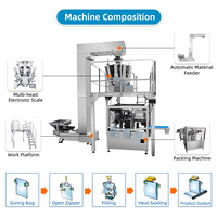 Entièrement automatique 300g 500g doypack préfabriqué pochette sac noix de coco flocons pomme chips banane chips machine d'emballage