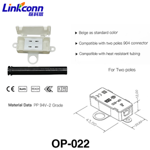 กล่องเชื่อมต่อพลาสติกวัสดุทนไฟ OP-022กล่องเชื่อมต่อแบบอิเล็กทรอนิกส์พร้อมขั้วต่อสายเคเบิลสำหรับขั้วปลายสายไฟ2ขั้ว - Product Image 4
