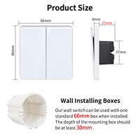 Bingoelec 2.5D 3mm verre 2Gang 1Way interrupteur de lumière poussoir mécanique nouveau Style grand panneau pour interrupteurs muraux Smart Life