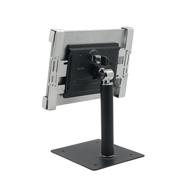 Multi-Angle Tablet Display Stand with Anti-Theft Lock 360° Rotation Heavy Duty Metal Base for Stable Use in Public Spaces
