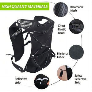 ホットセールスポーツランニングバックパックハイドレーションパックタッチスクリーン付き携帯電話バッグランニングベスト女性用男性用通気性メッシュベスト - Product Image 2