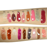 Gloss à lèvres personnalisé avec logo, breloque florale, huile à lèvres parfumée aux fruits, minérale, hydratante, transparente, base brillante, marque privée