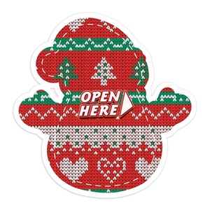Snowman Shape Pull Tab Tickets Double-Sided Digital Printing Free Design Christmas Style Custom Prize Amount - Product Image 4