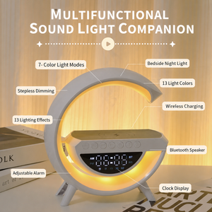 Piccolo Altoparlante 5.0 con Sveglia e Illuminazione RGB LED, Pronto per Feste, Batteria 500-1000mAh per Uso Domestico/Esterno - Product Image 1