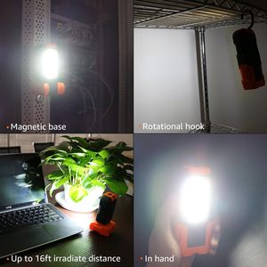 Portable <b>LED</b> COB Work <b>Light</b> Magnetic Hanging Hook Battery Operated IP20 for Car Repair Emergency Hiking Camping COB <b>LED</b> Pr - Product Image 5