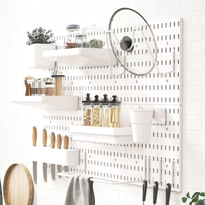 DS1178 ganci di stoccaggio per mensole sospese Pegboard fai-da-te nessuna punzonatura artigianato organizzazione cucina foro piatto stoviglie <span class=keywords><strong>a</strong></span> parete Rack - Product Image 3
