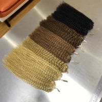 Extensions de cheveux au crochet pré-bouclées en cheveux humains, style bohème, bouclés crépus, avec nœuds miracle sans nœuds, pour tressage