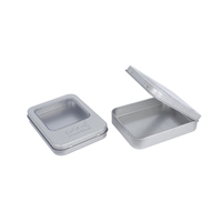 Boîtier en étain personnalisé pour petite banque d'alimentation avec fenêtre transparente chargeur paquet boîte en fer blanc