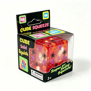 Cubo di Maltosio Trasparente Squishy di Halloween, Giocattolo Antistress a Lenta Risalita a Forma di Zucca e Ragno, Giocattolo Sensoriale per Alleviare lo Stress - Product Image 6