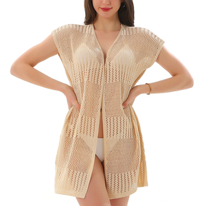 Women <strong>Plus</strong> <strong>Size</strong> Crochet <strong>Swim</strong> Cover-Up 100% Polyester Midi Summer Bathing Suit Swimwear Mesh Knit Beach <strong>Dress</strong> Vacation Outfits - Product Image 4